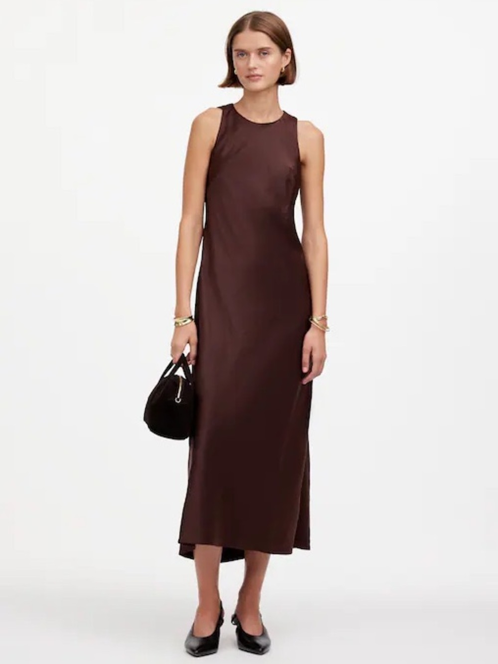 Madewell Sleeveless Maxi Dress Dark Carob Brown NWT Size 00
